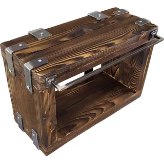 CHYRKA® Waschbeckenschrank (Natur, 40x28 cm H=40 cm) BORYSLAW-Bad Badmöbel Waschtisch Waschbecken Hängeschrank Unterschrank Design Massivholz Loft Handmade Vintage Deco - Braun