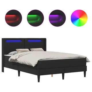 vidaXL Bettgestell mit Matratze Schwarz 140 x 200 cm Kunstleder - Schwarz