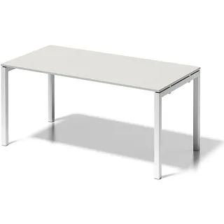 BISLEY Cito Schreibtisch, 740 mm höhenfixes U-Gestell, Metall, Gw396 Dekor Grauweiß, Gestell Verkehrsweiß, 80 x 160 x 74 cm