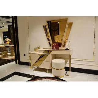 Kosmetiktisch Beauty-Tisch Konsole Schminkkonsole Schminkkommode Frisiertisch - Beige