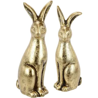 Deko-Hase Osterhase Dekohase Osterdeko Keramikhase Kaninchen Ostern Frühling Dekoration für Kränze Osterkränze Osterfigur Frühlingsdekoration Tischdeko Deko Osterfest Statue Figur Paar Set