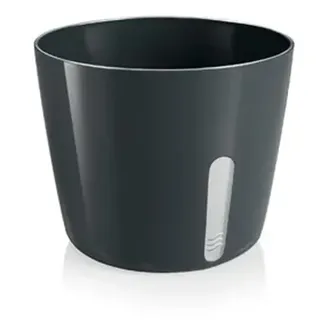 Zendea Pflanztopf rund schwarz 11 x 13,5 cm mit transparentem Teil zur Kontrolle des Wasserstands - Ideal sowohl für den Innen- als auch für den Außenbereich zum Anbau von aromatischen Kräutern und