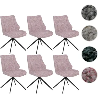 6er-Set Esszimmerstuhl HWC-O48, Küchenstuhl, drehbar Auto-Return, Stoff/Textil Chenille (410g/m2) Ök