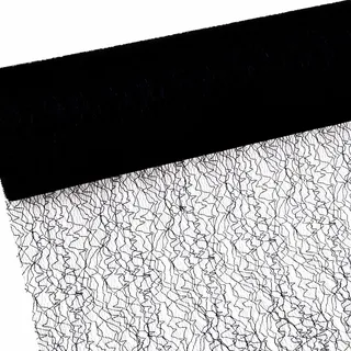 Deko AS GmbH Spiderweb - Mesch - Tischläufer - Tischband - 30cm schwarz - Rolle 25m - 67 017-R 300