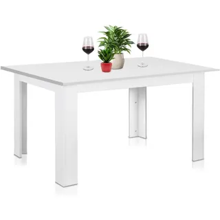 Shally Dogan Ausziehbarer Esstisch weiß von 90 x 60 cm bis 120 x 60 cm, modernes Design, ausziehbar, platzsparend, ideal für Esszimmer, Wohnzimmer, Küche, Inneneinrichtung (weiß)