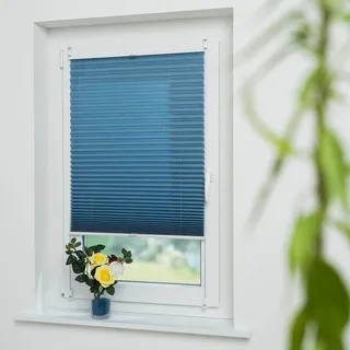 Liedeco Plissee »Jeansblue« Lichtschutz ohne Bohren verspannt, blau