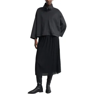 Comma Faltenrock Sommerrock mit elastichem Bund, schwarz