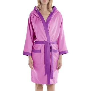 Caleffi Bademantel für Damen und Herren, weicher Frottee mit Kapuze, 100% Baumwolle, Bademantel mit 2 Taschen, Aufhänger für Bademäntel, Gürtel und Schlaufen, saugfähig, gültig als Wintermorgenmantel,