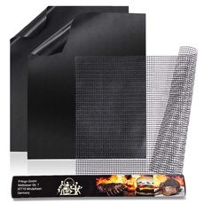 Bild BBQ Grillmatte 3er-Set (40 x 33 cm) Backofen Holzkohle Elektro Gas Wiederverwendbar Backmatte zuschneidbar