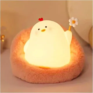 Dimmbarer LED-Nachttischlampen für Babyzimmer mit Timer und USB-Ladefunktion - Weiß