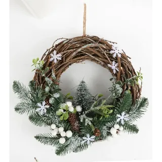 Deko-Kranz Ø 30 cm zum Hängen Weihnachtskranz Weihnachtsdeko Türkranz Wandkranz