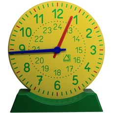 Big Teaching Clock With Stand, Ø 27 Cm, Re-Plastic, In A Cardboard Box