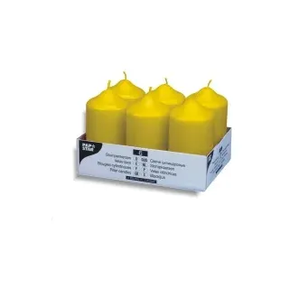 Papstar Stumpenkerze 12 cm gelb 6 St.