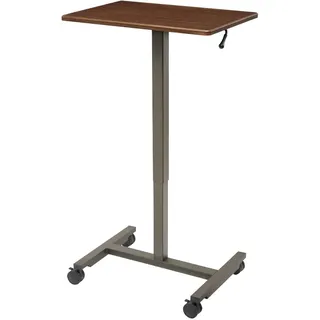 Seville Classics Airlift 62 cm pneumatisch höhenverstellbarer mobiler Steh-Sitz-Tisch (74,4 bis 110,4 cm H), Ahorn