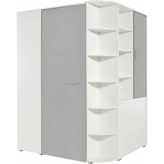 Eckkleiderschrank Joker weiß/lichtgrau