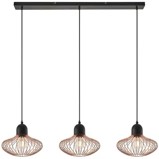 Lindby Justinos Hängeleuchte, dreiflammig, kupfer - Schwarz