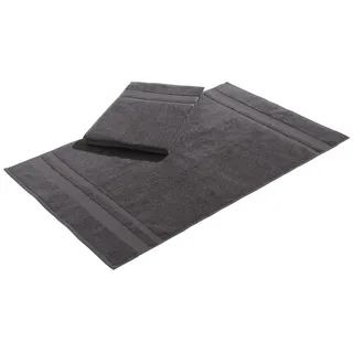 Badematte OTTO HOME "Vanessa, 2 tlg. Hotelmatten-Set" Gr. 2, grau (anthrazit), H:4mm, Baumwolle, Badematten, Badematte, 2-teiliges Set, einfarbig, Badematten Set, Bordüre, 100% Baumwolle, Topseller