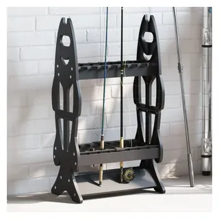 vidaXL Rutenständer für 16 Angelruten Schwarz