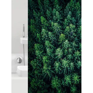 Grund Duschvorhang , Grün , Kunststoff , Blätter , 180x200 cm , Oeko-Tex® Standard 100, Made in Europe , Heimtextilien, Badtextilien, Duschvorhänge