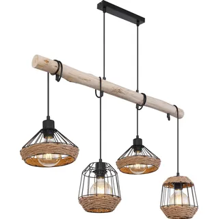 GLOBO Surri 4-flg. 21 cm Holz Metall schwarz matt