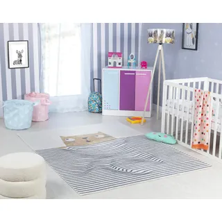 livabliss Katze Kinderteppich 160x213 cm – Waschbarer Spielteppich mit Cartoon-Motiv – Krabbelmatte für Kinderzimmer & Babyzimmer –Crème