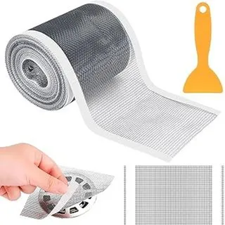 Boutihao Abfluss Haarfänger Einweg 70mm x 10m,Duschrinne Haarsieb,Duschabfluss Mesh Aufkleber Haarfänger Abdeckung,mit Plastikspachtel,für Duschen Badewannen