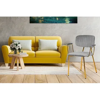 Kayoom Polsterstuhl Giselle 225 Samt grau 2er Set