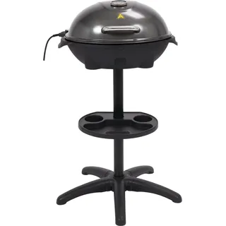 Elektrogrill 2in1 Tischgrill Standgrill 2400 Watt Gartengrill mit Haube Deckel BBQ - Silber, Schwarz