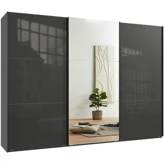 luma-home Schwebetürenschrank 3-türig 300 x 216 x 65 cm Anthrazit