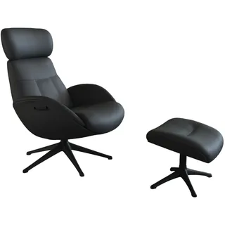 FLEXLUX Relaxsessel »Elegant, Funktionssessel, verstellbarer Rücken- und Kopfstütze« Premium Komfort, Rücken- & Kopfteilverstellung, drehbar, Fuß schwarz, schwarz