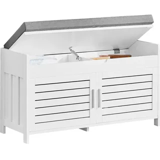 SoBuy Schuhbank 90 x 50 x 33 cm weiß / weiß