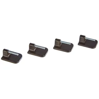 GARDINIA Klebehaken für Vitragestangen, 4 Stück, mit Stahlstift, selbstklebend, Haken in Braun