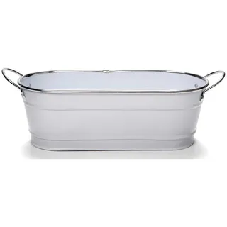 Blumentopf Zink Weiß 11/32,5/10,5 cm , Metall , 10.5 cm , Dekoration, Blumen & Blumentöpfe, Übertöpfe