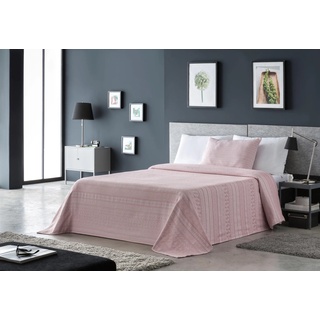 Home affaire Tagesdecke »Toscana«, Tagesdecke, Wohndecke, Überwurf für Bett, Tisch oder Sofa, Material 60% reycelte Baumwolle und 40% Polyester, Streifen Design, Kinder- und Erwachsenendecke, rosa