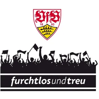 Wall-Art Wandtattoo »VfB Stuttgart Fans mit Logo«, (1 St.), selbstklebend, entfernbar, bunt