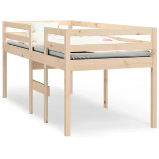 Hochbett 90x190 cm Massivholz Kiefer - Braun, Bunt