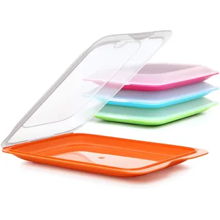 Tatay Aufschnittboxen 4-teiliges Set Bunte 17 x 3,2 x 25,2 cm