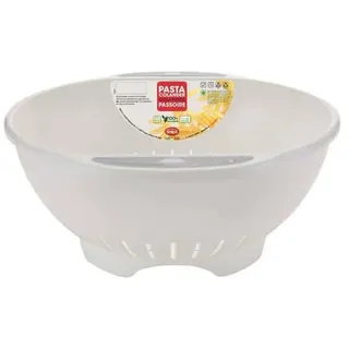 Snips | Nudelsieb | Weiß und Grau | Küchensieb Kunststoff Ø 28 cm | Hergestellt in Italien | BPA- und phthalatfrei