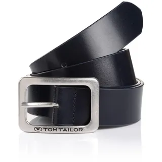 Tom Tailor Damengürtel Leder 4 cm blau 80
