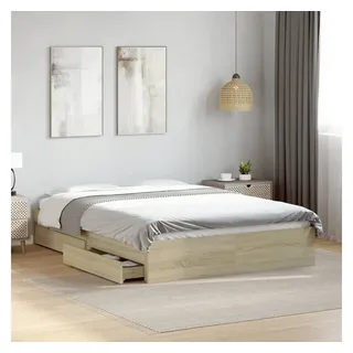 vidaXL Bettgestell mit Schubladen Sonoma-Eiche 120x190cm Holzwerkstoff