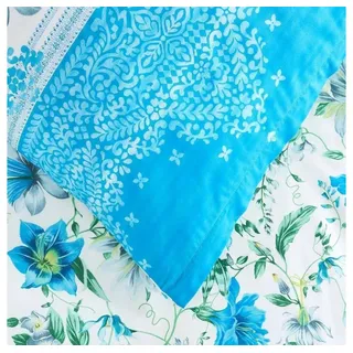 BASSETTI CASABLANCA floral Baumwolle Blau 135 x 200 cm + 80 x 80 cm