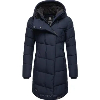 Ragwear Wintermantel Pavla stylischer Winterparka mit Teddyfutter und Kapuze blau