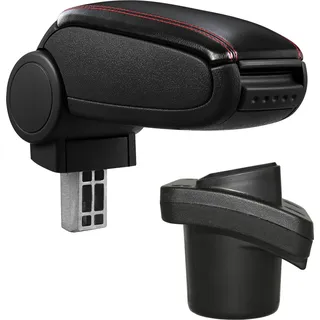 [pro.tec]® Citroen C2 (BJ 2003–2009) Mittelarmlehne Kunst-leder schwarz mit roten Nähten Armlehne Auto KFZ