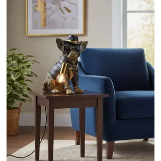 formano Tischlampe Hund 33cm – Handbemalte Deko-Lampe aus Polyresin – originell - Bunt