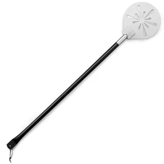 Joyfair Pizzaschieber Perforierter, 22,8cm Edelstahl Rund Metall Pizzaschaufel, Pizzawender mit 89,2cm Abnehmbaren Langer Griff, Pizzaheber für Hausgemachtes Pizza, Brot, Kuchen, Leicht zu Reinigen
