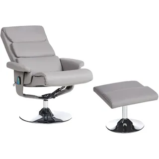 Beliani Fußhocker Kunstleder 76 x 100 x 0 cm Grau/Silber