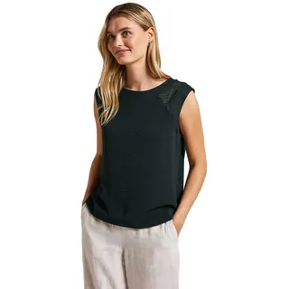STREET ONE Damen A323559 Top mit Mesh-Details, Pine Grove Green, 46