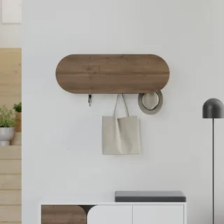 Houseland Kroma dunkle Eiche Flur Kleiderbügel - Braun