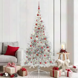 Design Künstlicher vorbeleuchteter Weihnachtsbaum Silber 210 cm PET 2025NEU2953198 - Silber