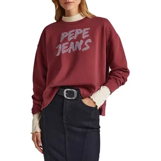 Pepe Jeans Damen Bailey Sweatshirt, Rot (Burgunderrot), XL EU